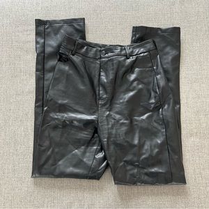 White Fox Leather Pants